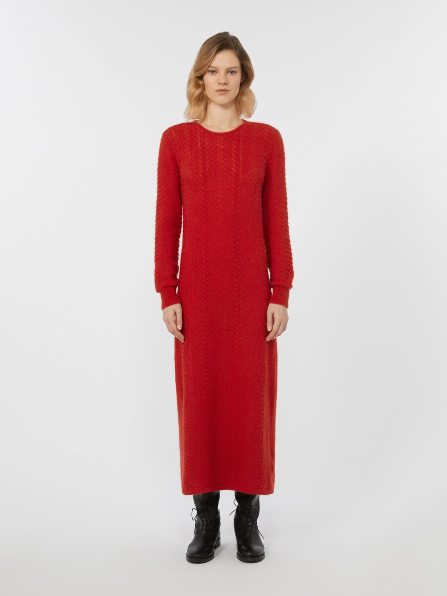 robe en mélange de mohair - rouge