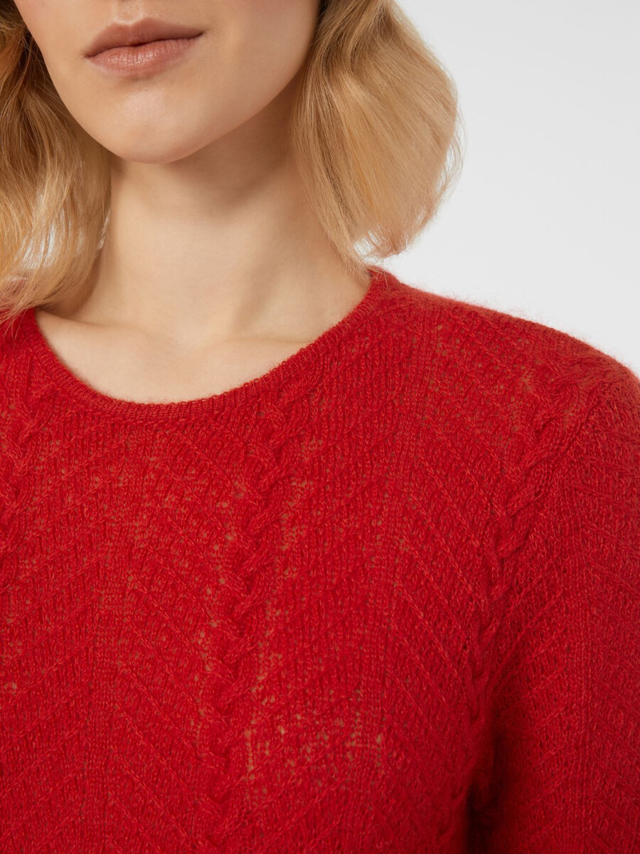 robe en mélange de mohair - rouge