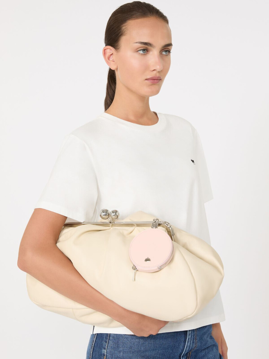 sac à main en cuir lisse - rose