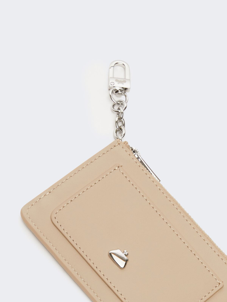 porte-cartes en cuir - sable