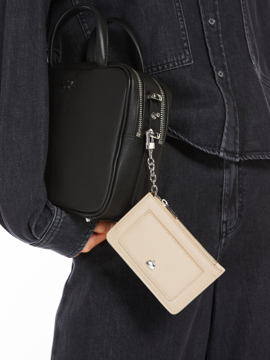 porte-cartes en cuir - sable