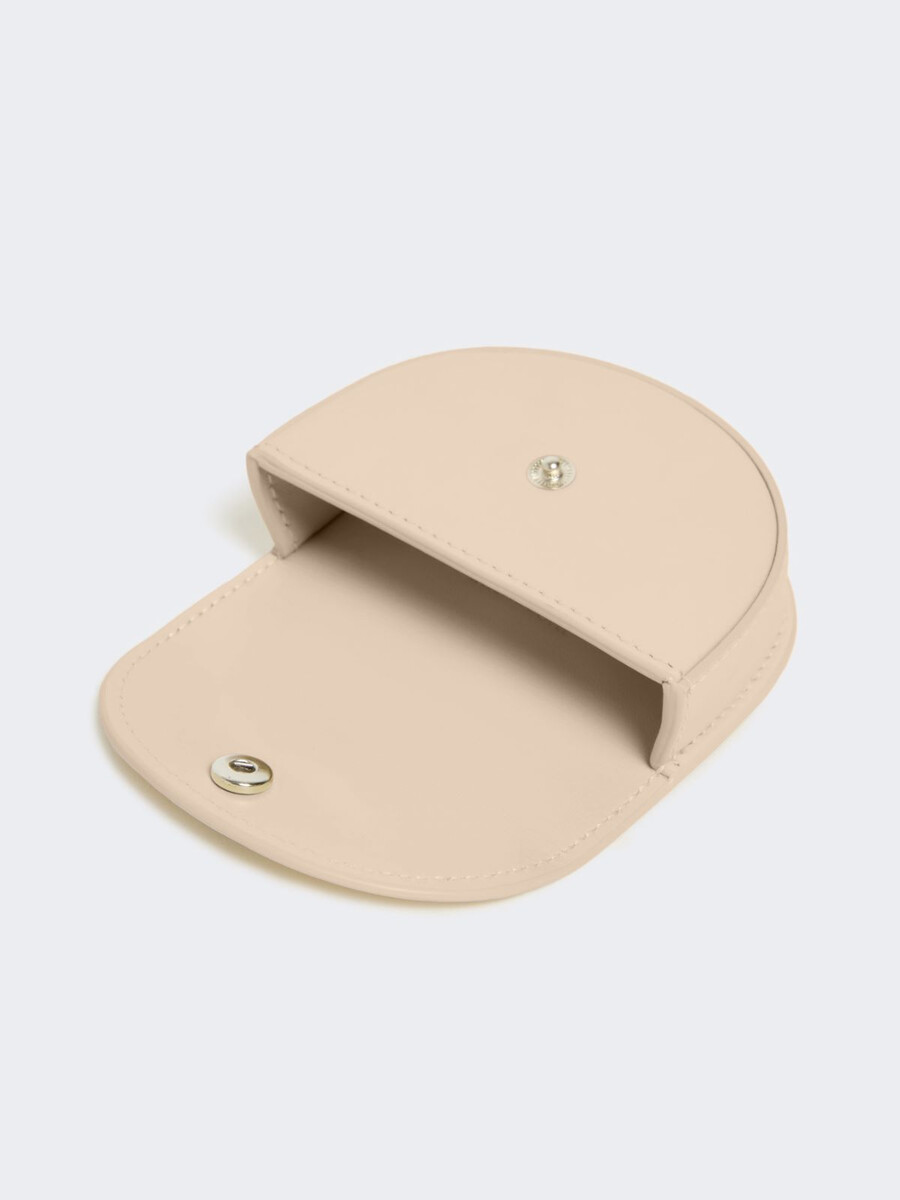 Étui rond en cuir pour écouteurs - rose