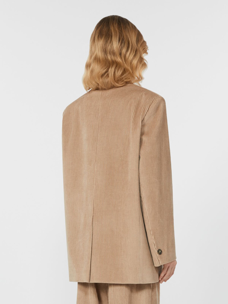 blazer en velours à simple boutonnage - sable