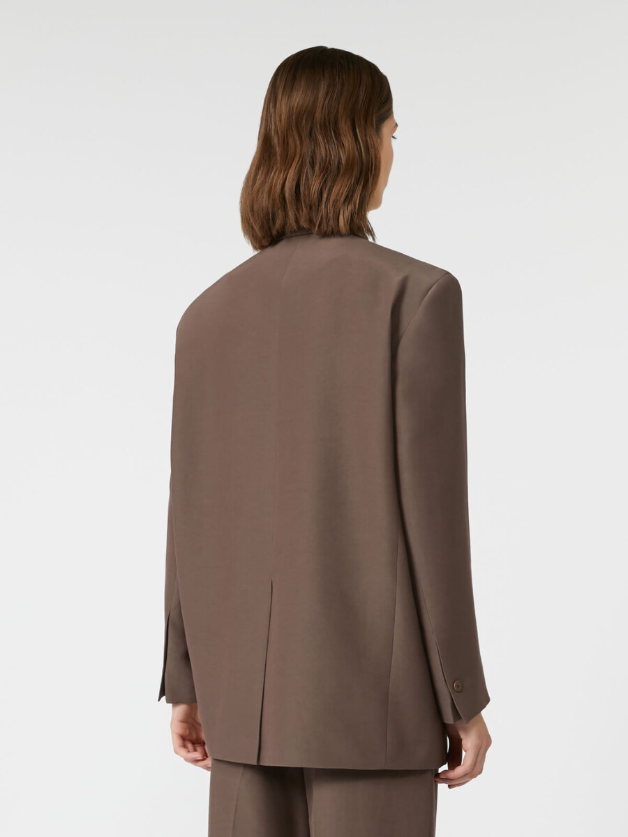 blazer oversize en mélange de coton - chocolat