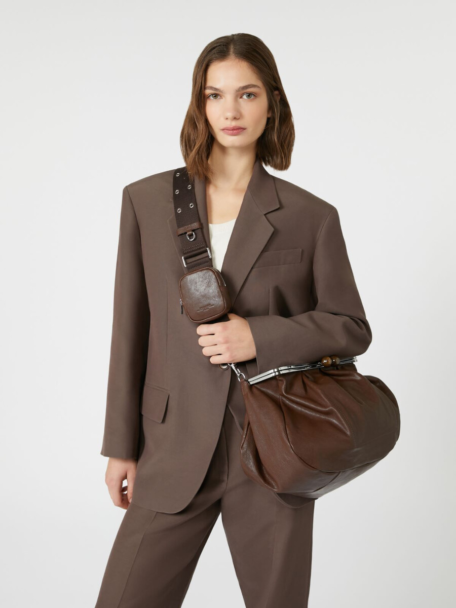 blazer oversize en mélange de coton - chocolat