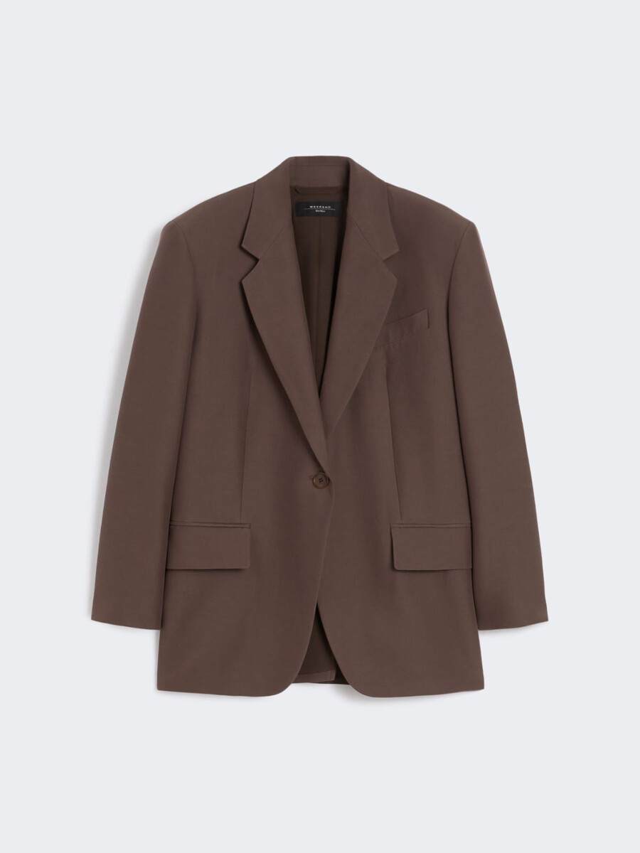 blazer oversize en mélange de coton - chocolat