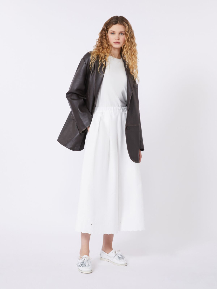 blazer oversize en cuir - marron