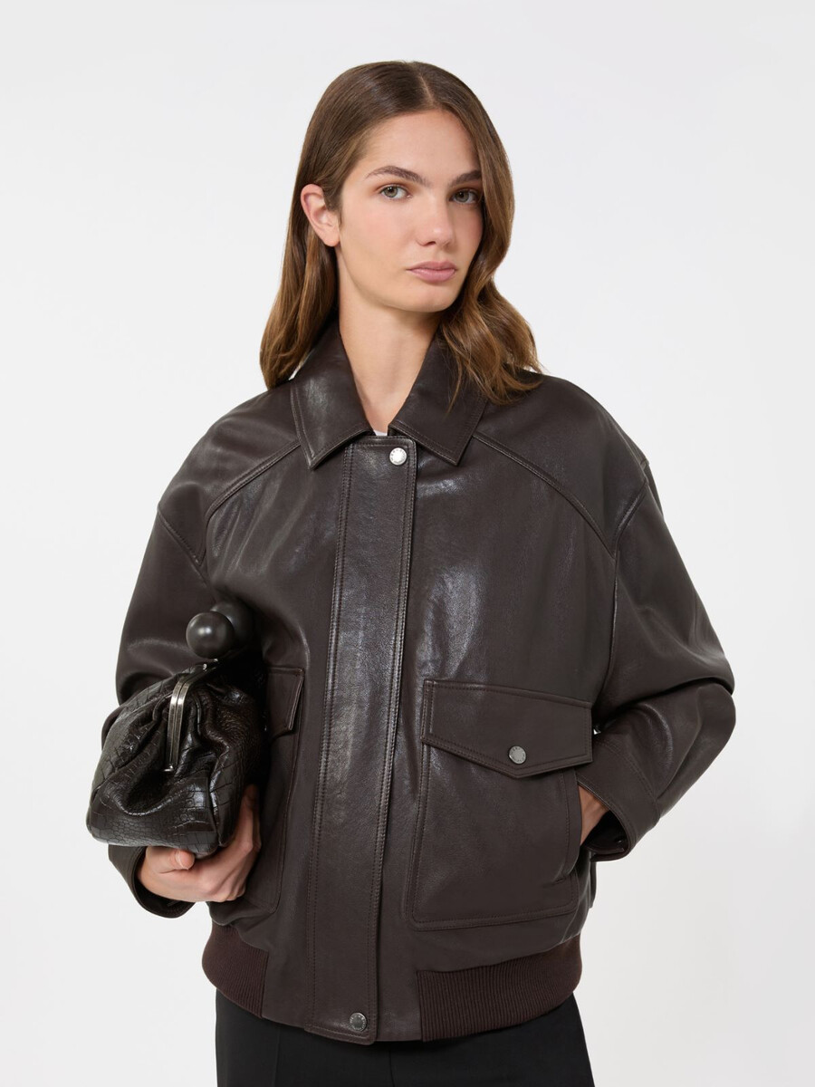 veste en cuir - marron