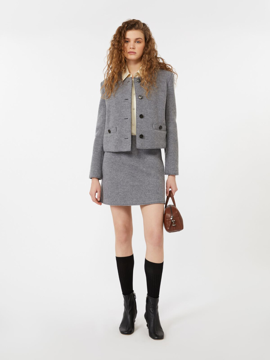 veste en jersey de laine bouillie - gris moyen