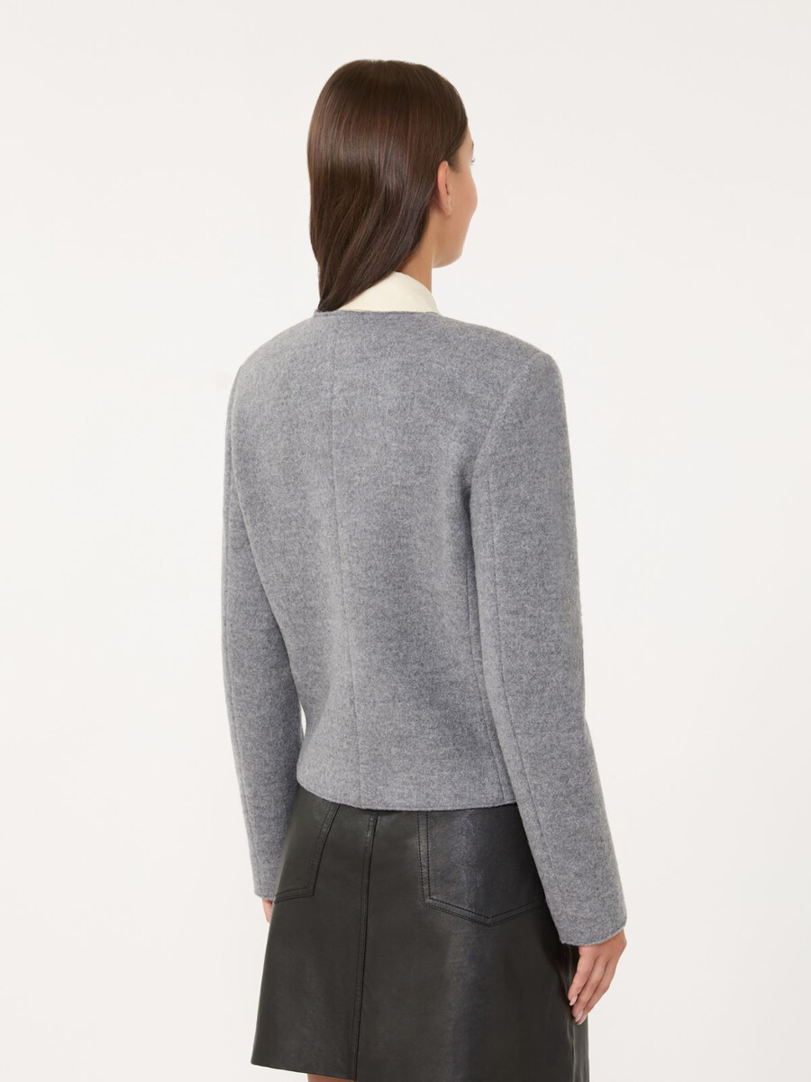 veste en jersey de laine bouillie - gris moyen