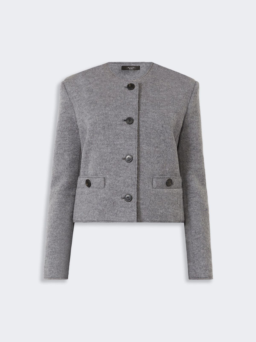veste en jersey de laine bouillie - gris moyen