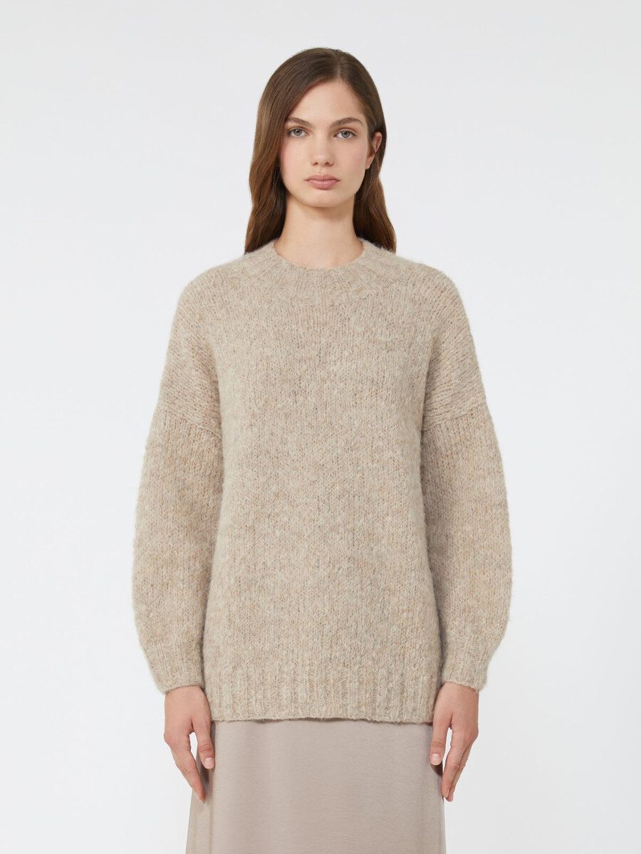 col roulé en alpaga - beige