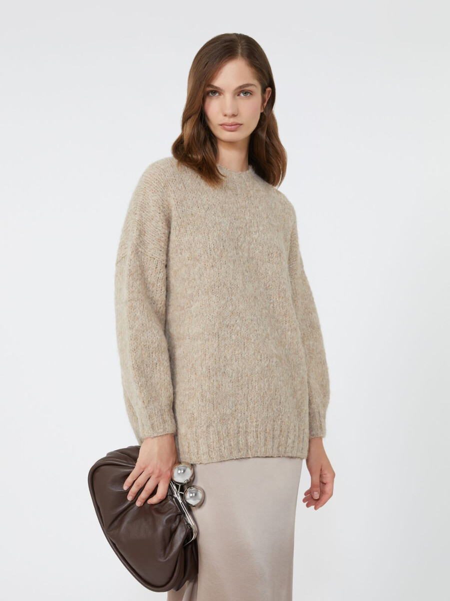 col roulé en alpaga - beige