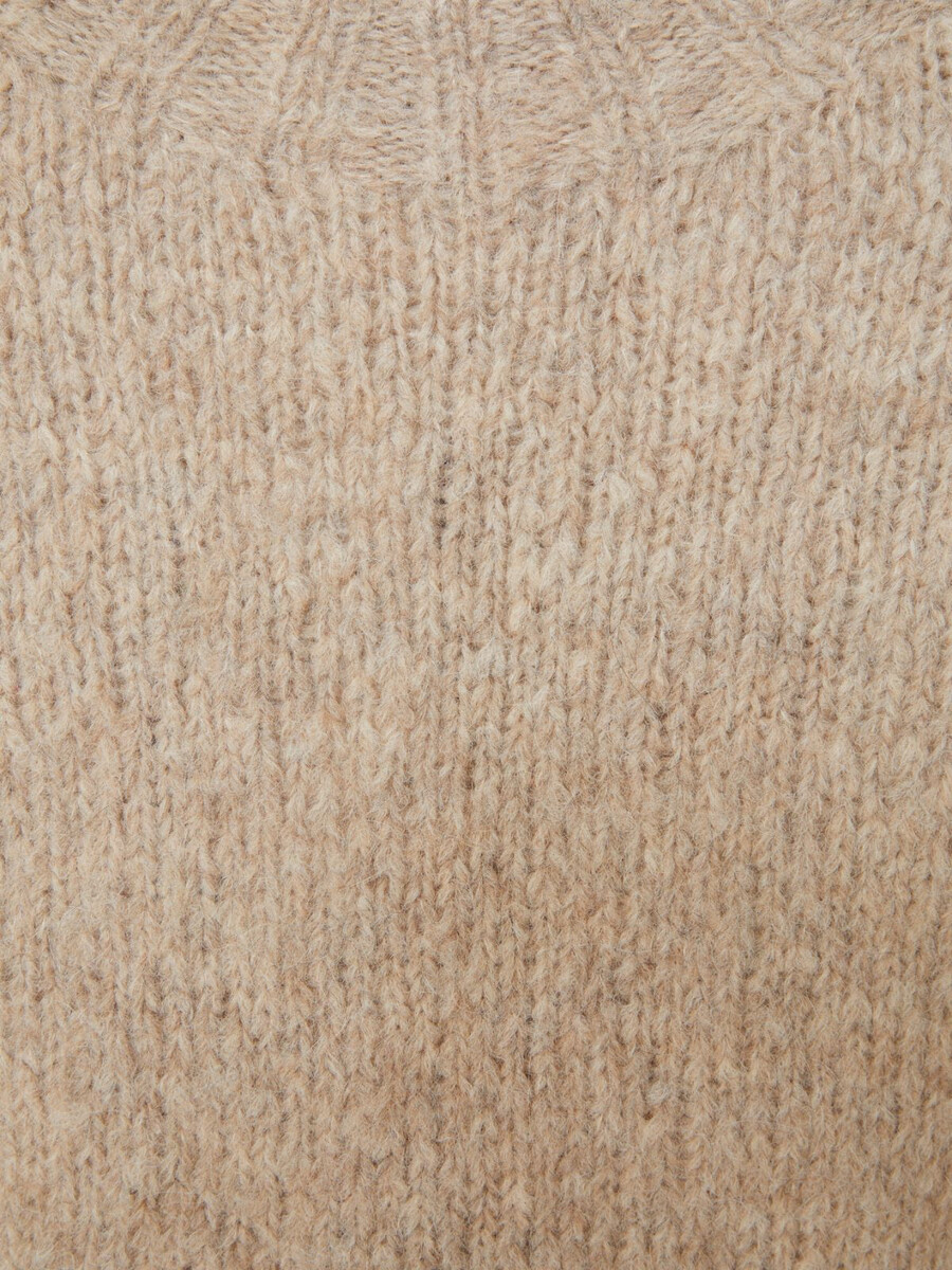 col roulé en alpaga - beige