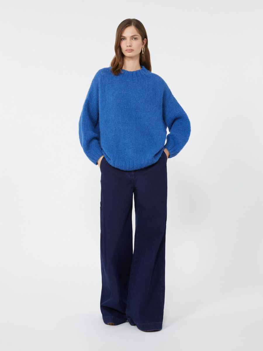 col roulé en alpaga - bleu clair