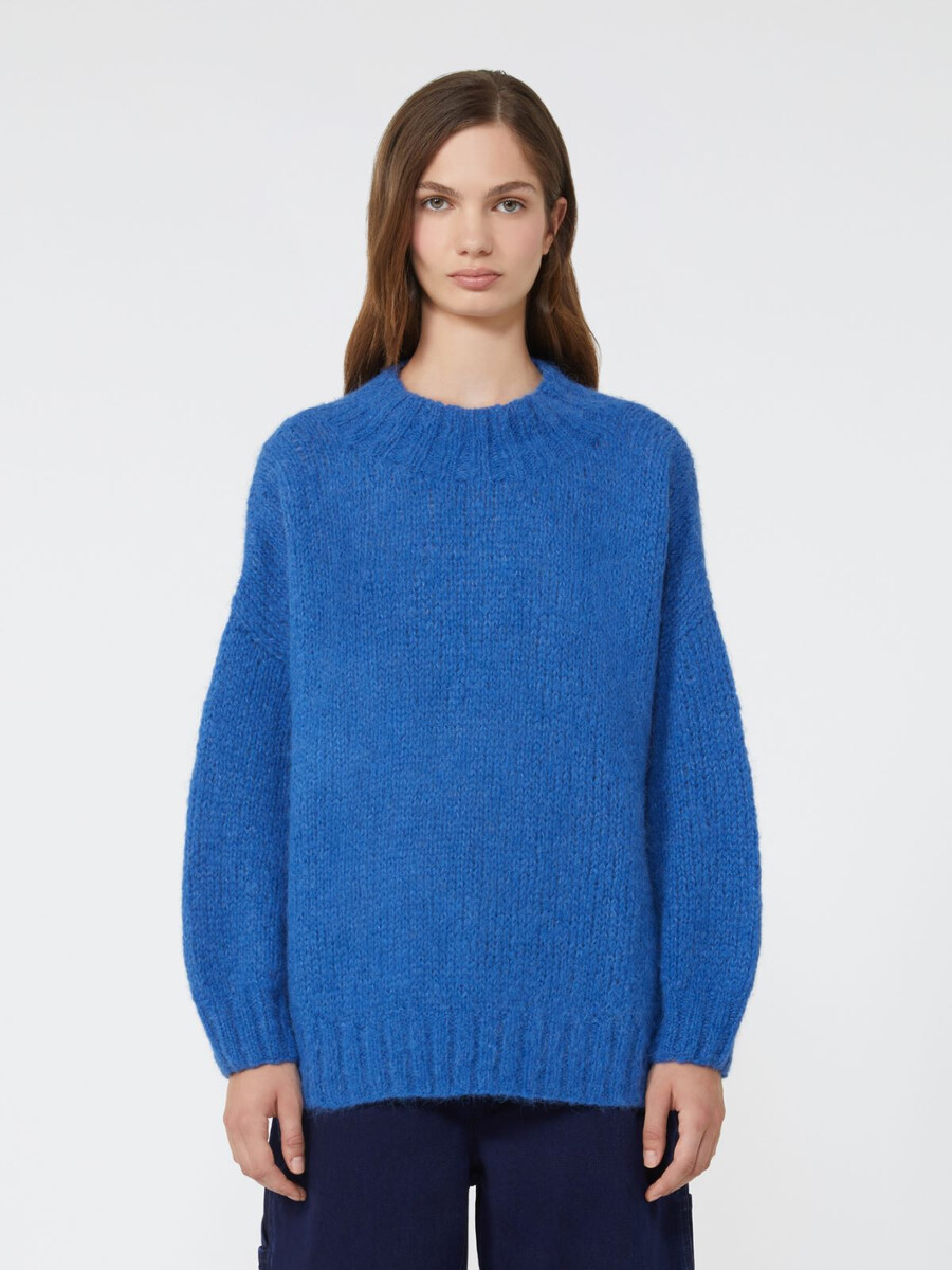 col roulé en alpaga - bleu clair