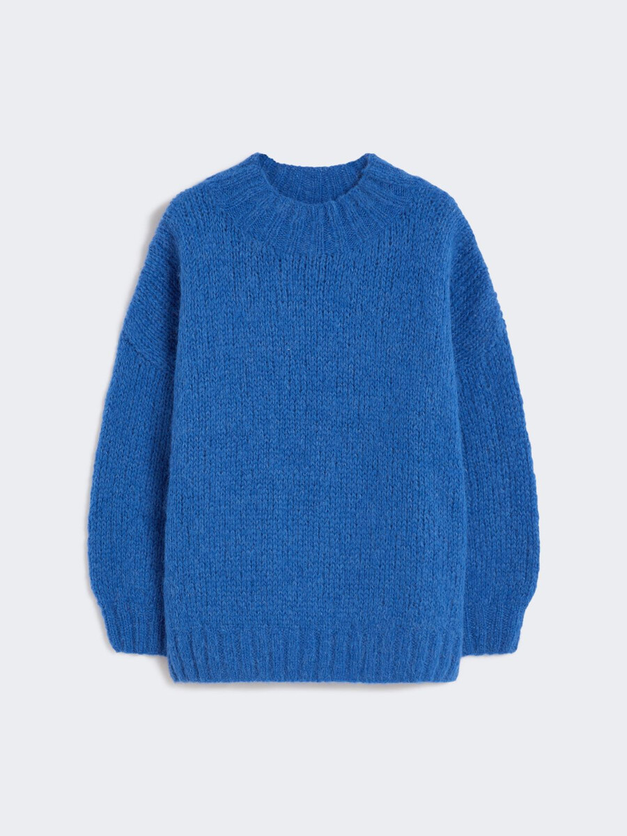 col roulé en alpaga - bleu clair