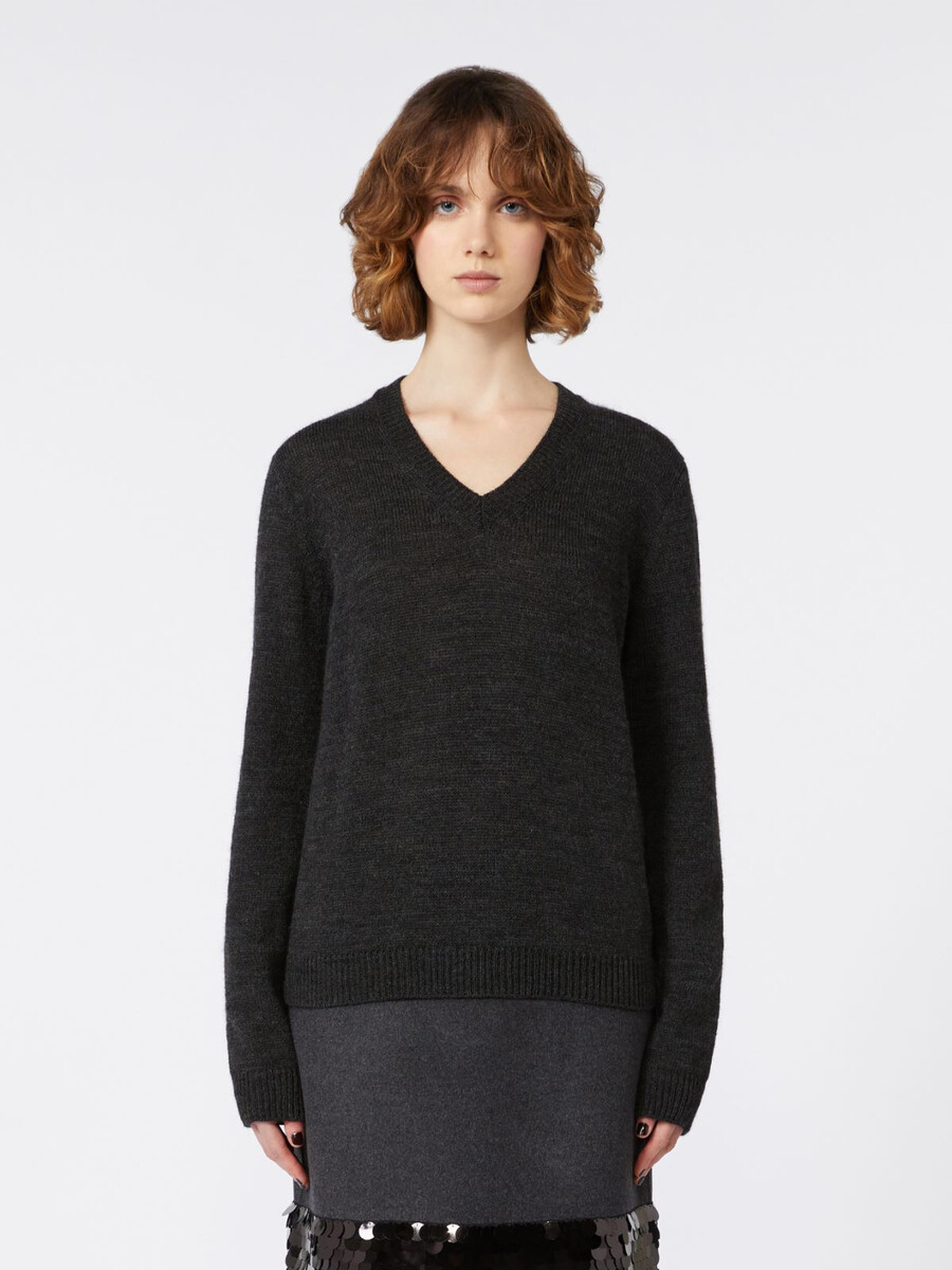 pull en maille mohair - gris foncÉ