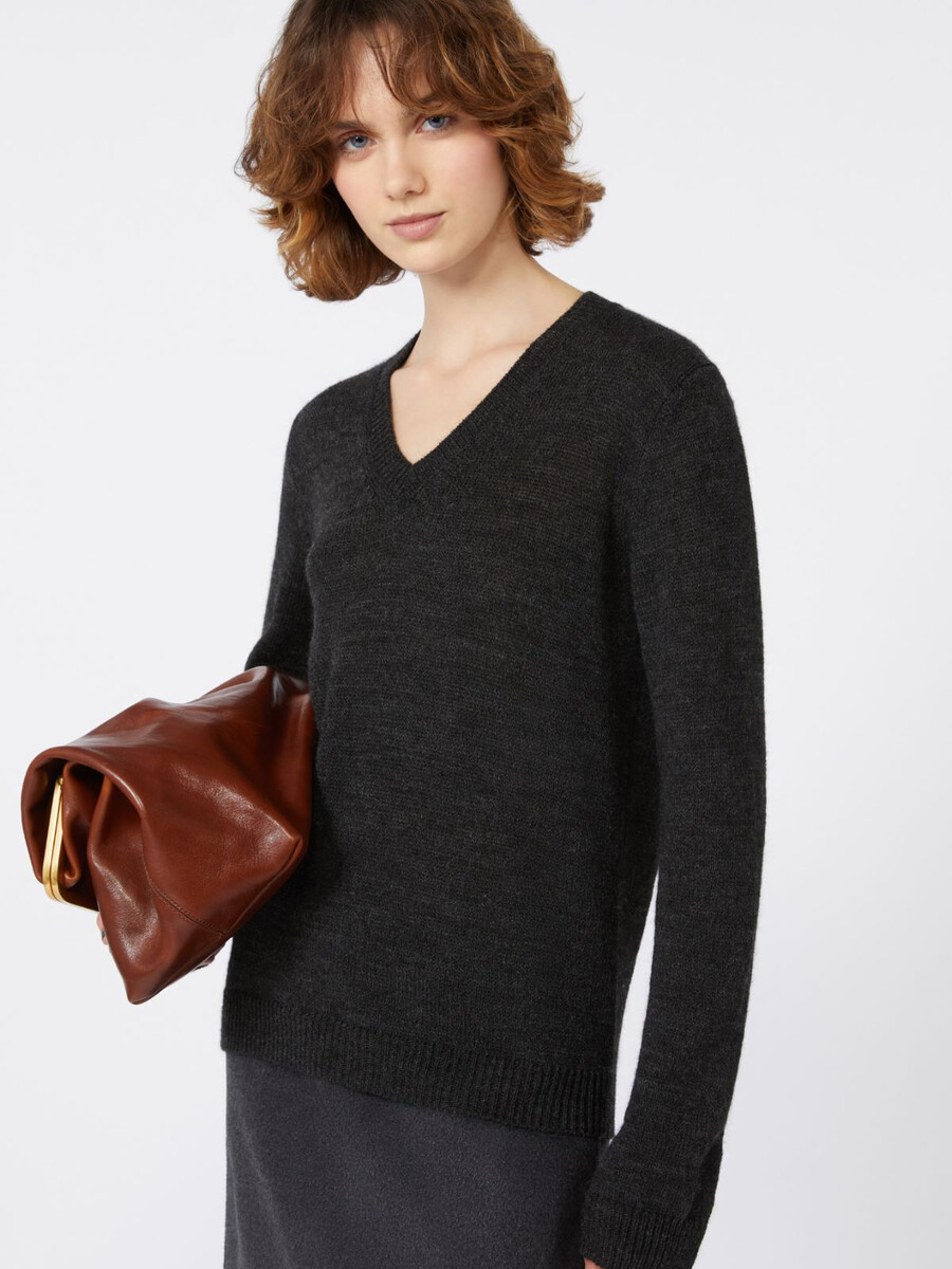 pull en maille mohair - gris foncÉ