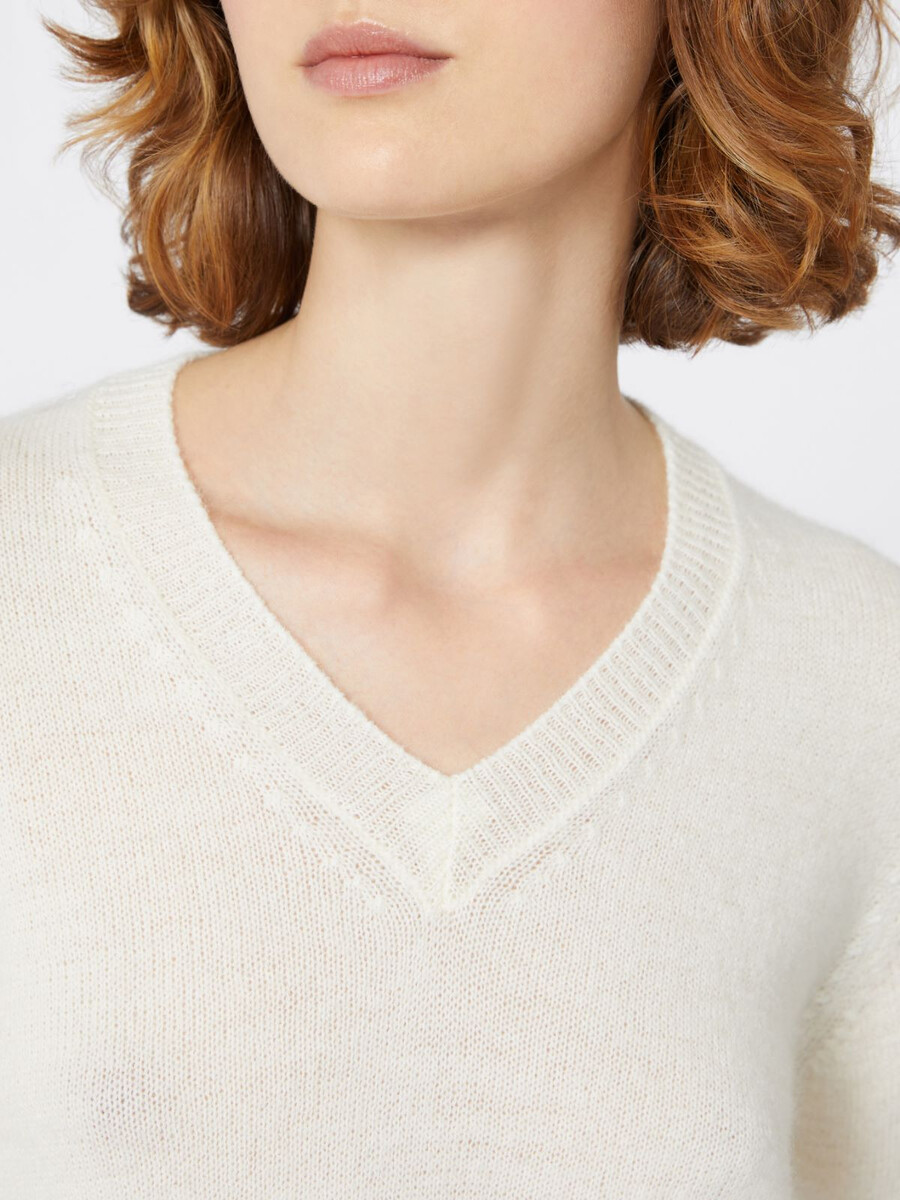 pull en maille mohair - blanc