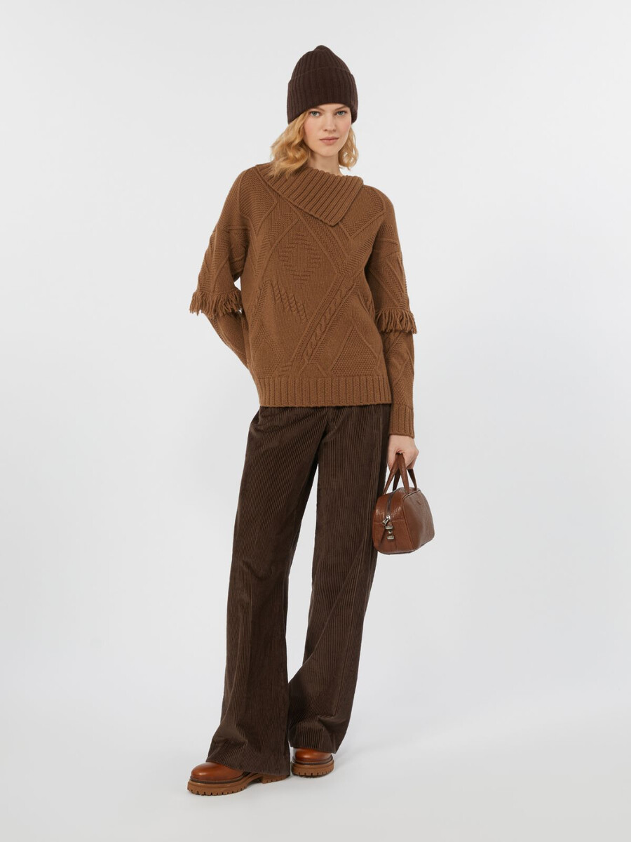 pull en pure laine - brun noisette