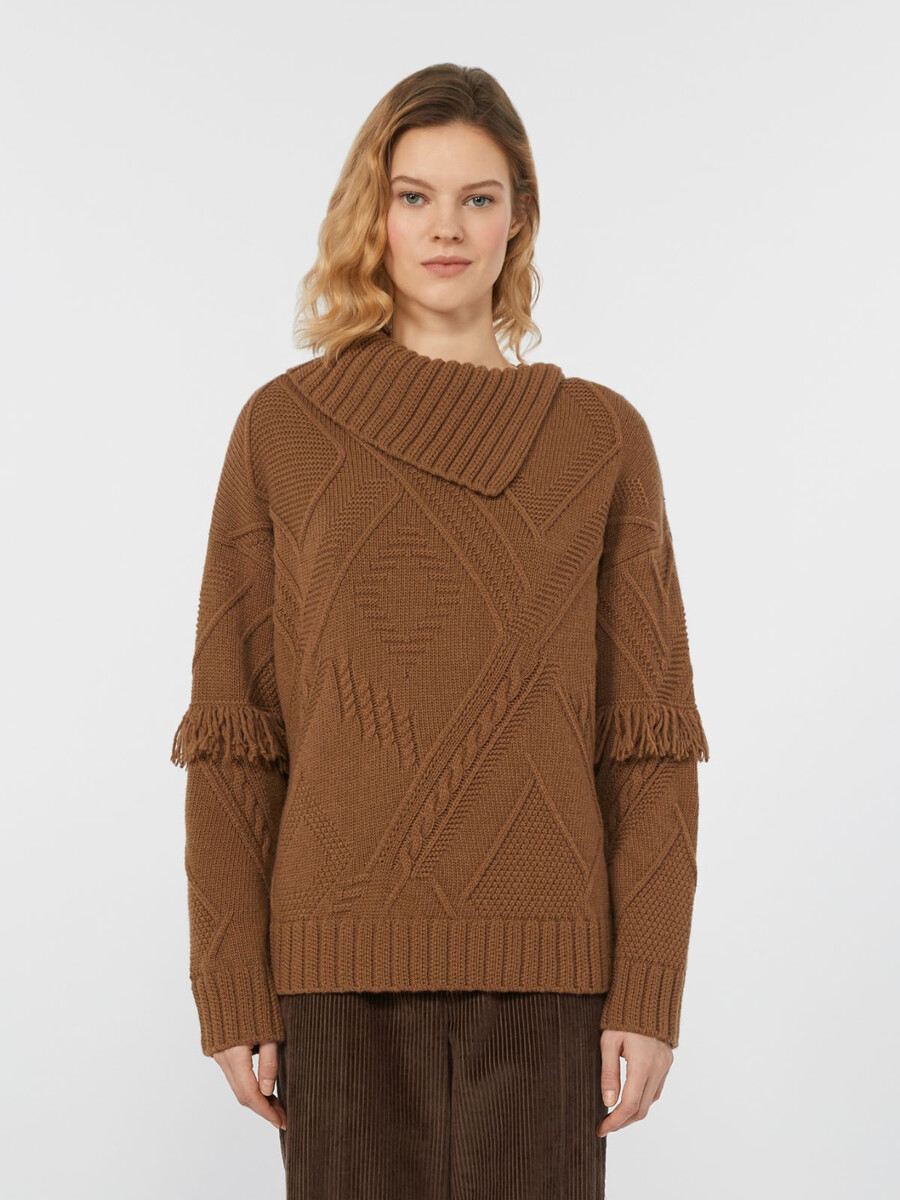 pull en pure laine - brun noisette