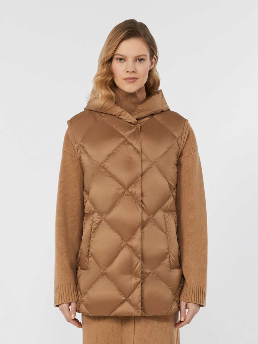 gilet en tissu technique déperlant - camel