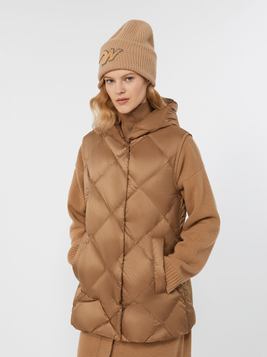 gilet en tissu technique déperlant - camel