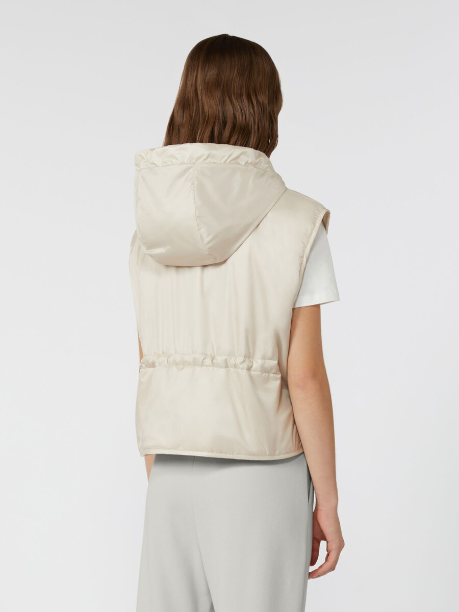 gilet réversible en toile déperlante - ivoire