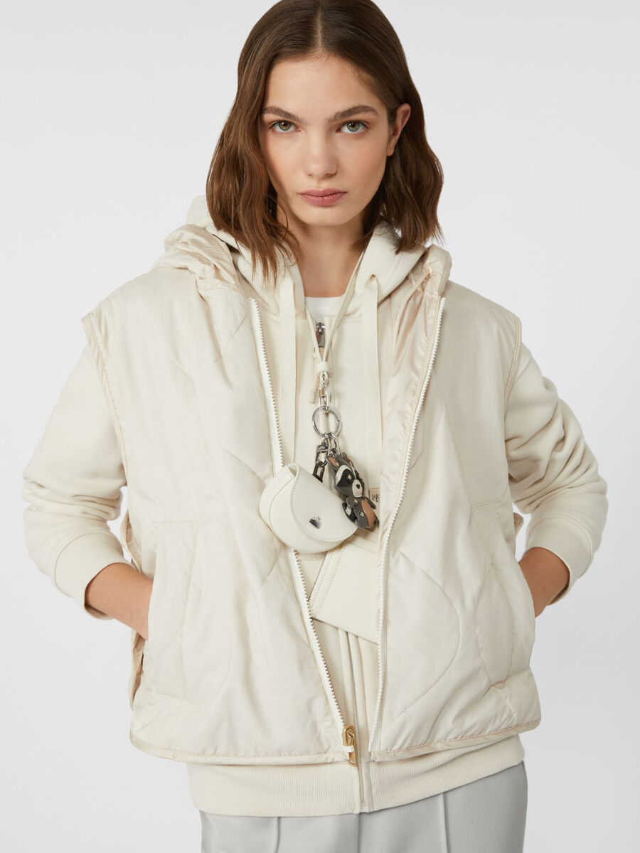 gilet réversible en toile déperlante - ivoire