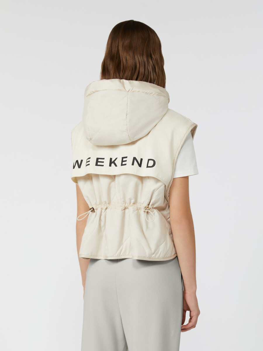 gilet réversible en toile déperlante - ivoire