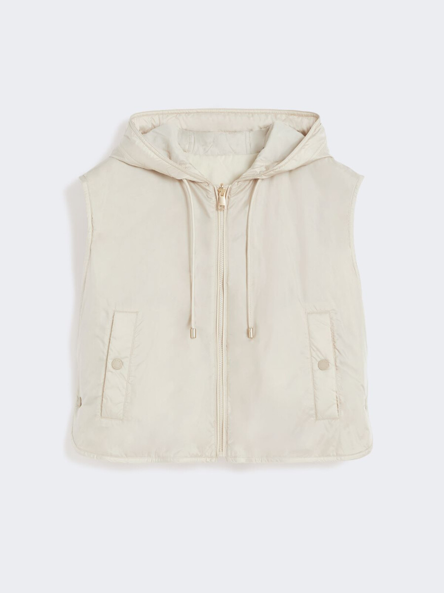 gilet réversible en toile déperlante - ivoire