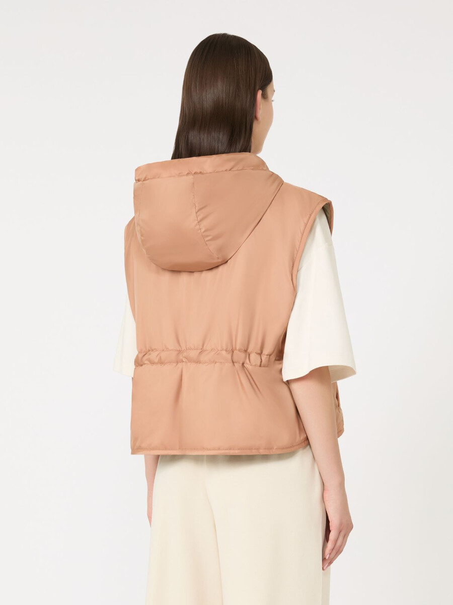 gilet réversible en toile déperlante - caramel