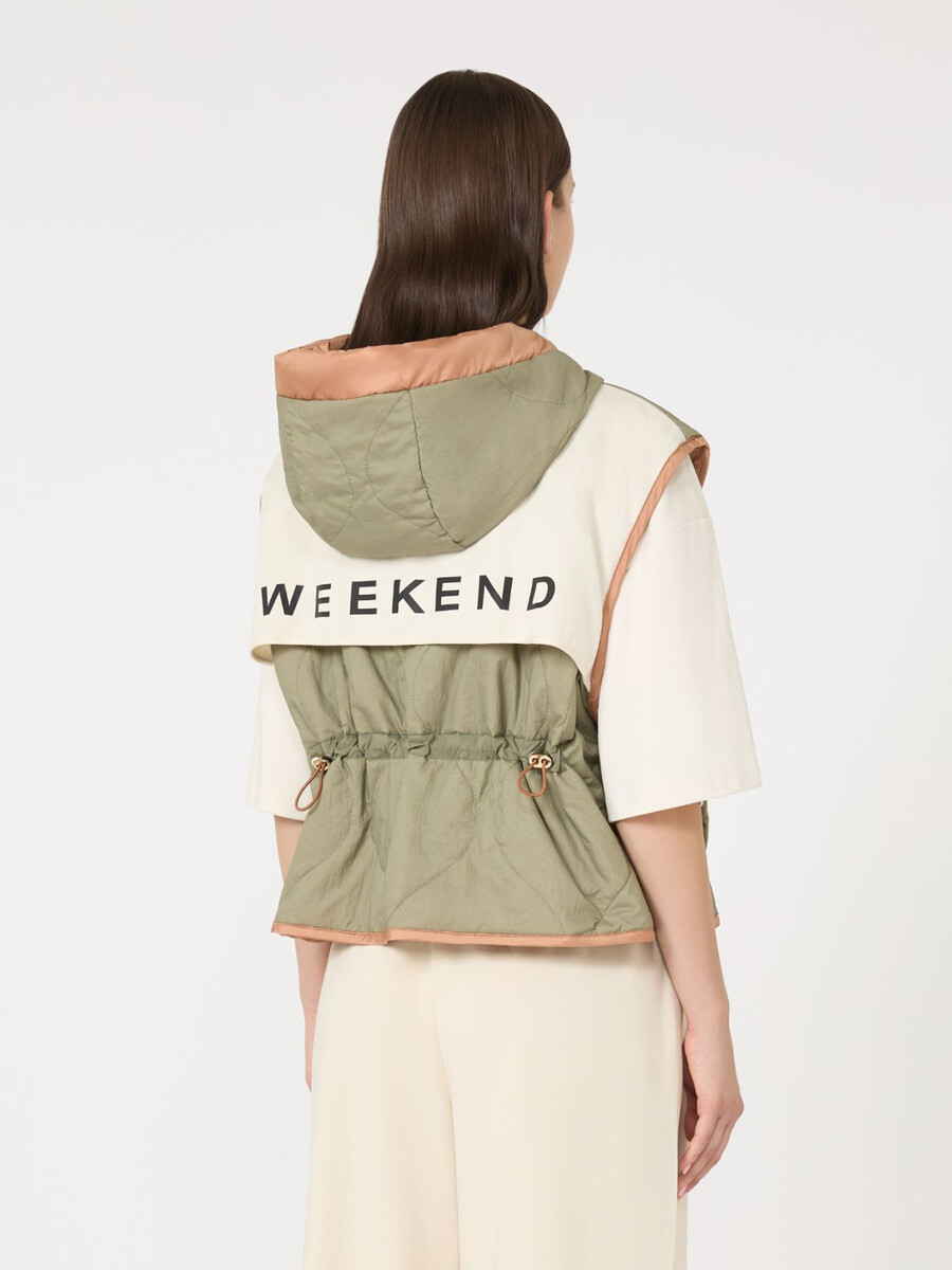 gilet réversible en toile déperlante - caramel