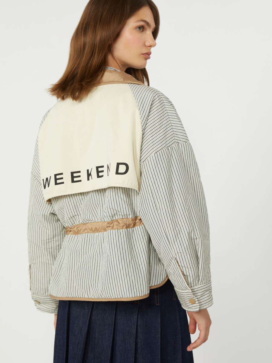 doudoune réversible en toile déperlante - marron noisette