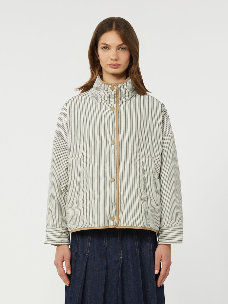 doudoune réversible en toile déperlante - marron noisette