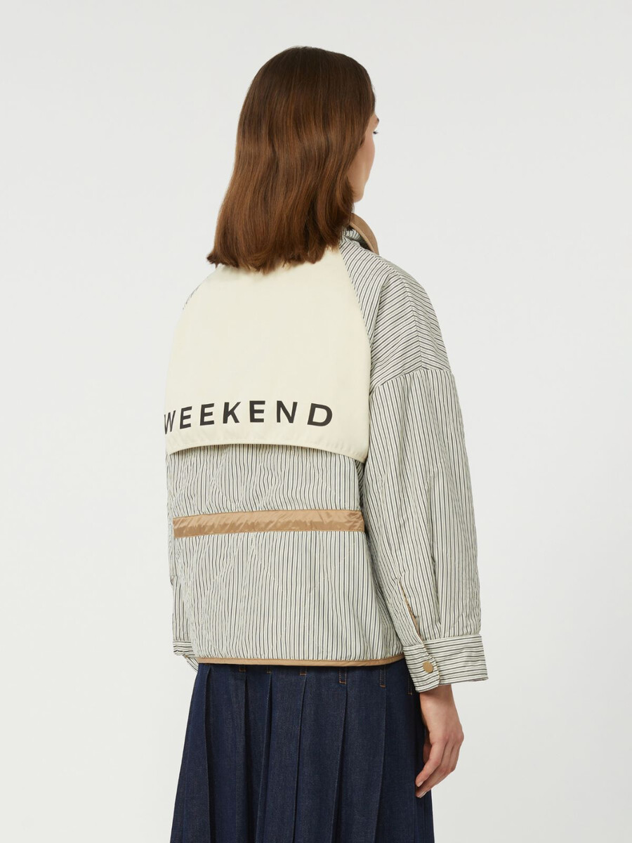 doudoune réversible en toile déperlante - marron noisette