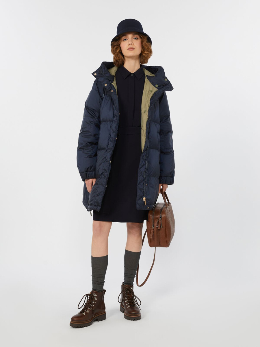 parka réversible en toile imperméable - bleu marine