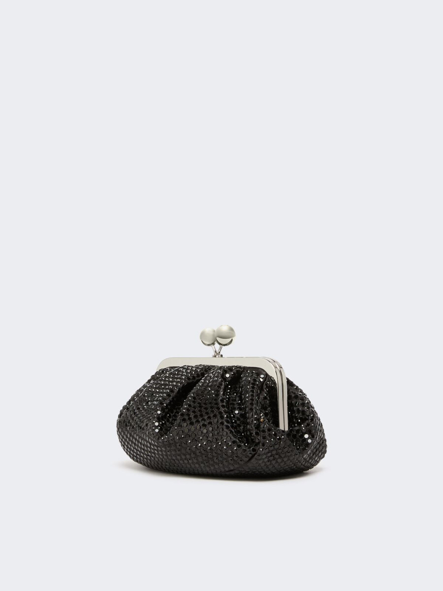 petit sac à pasticcino en satin orné de strass - gris foncÉ