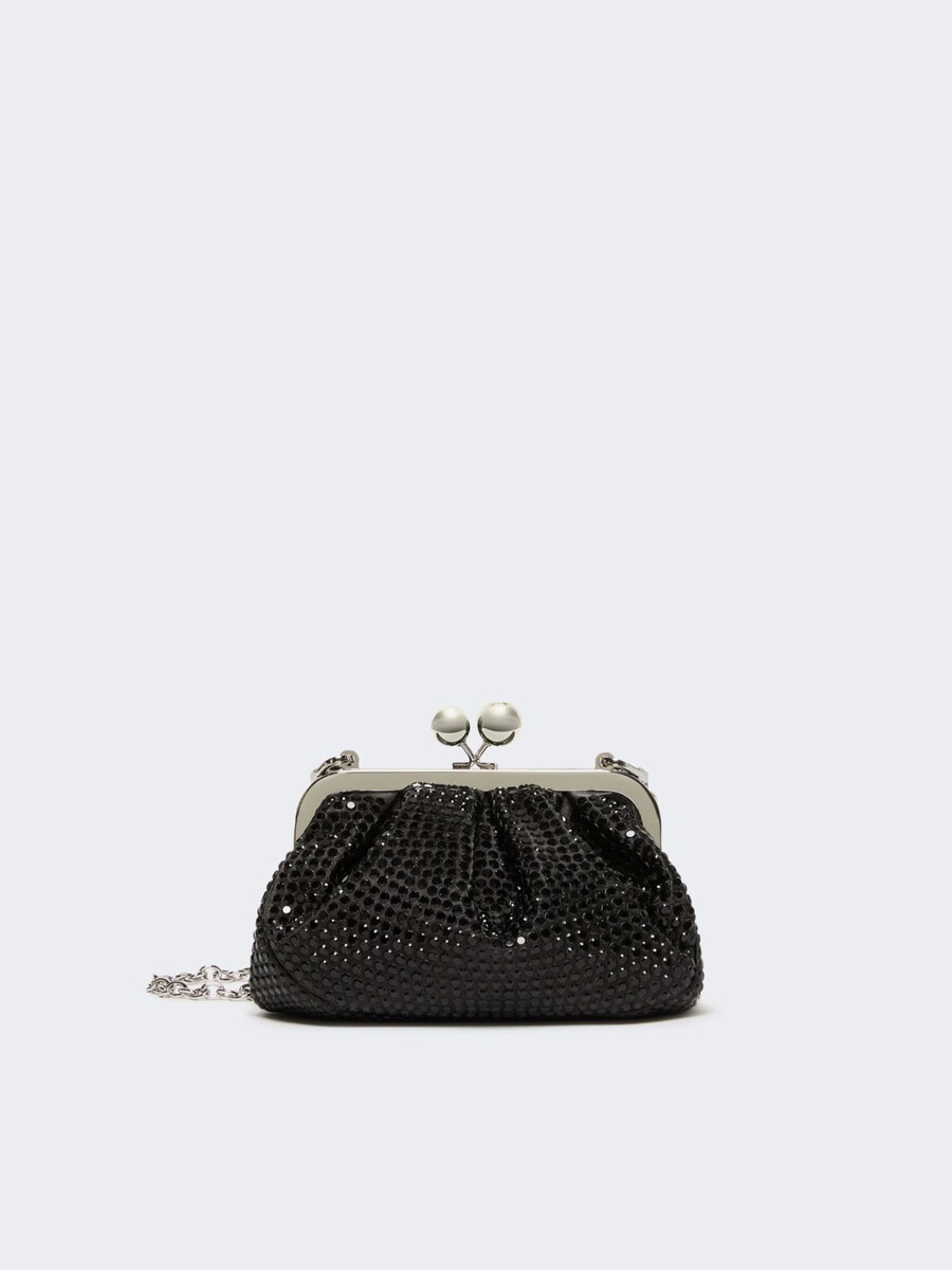 petit sac à pasticcino en satin orné de strass - gris foncÉ