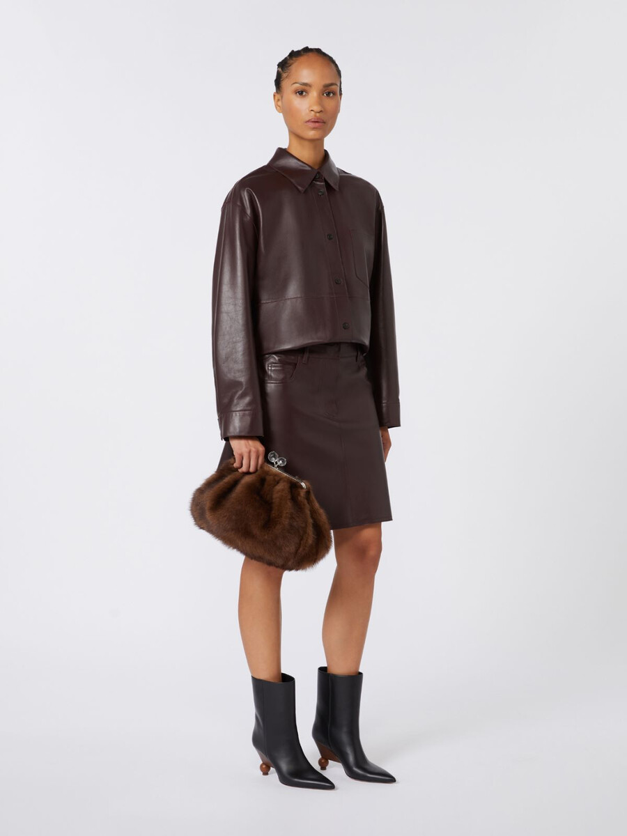 sac à pasticcino moyen en peau de mouton - caramel