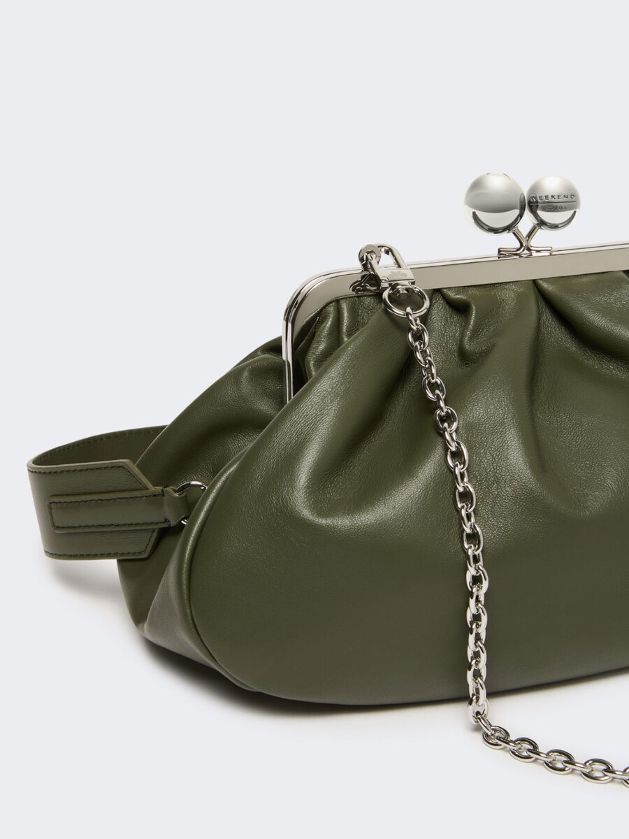 sac à pasticcino moyen en peau de mouton - vert foncÉ
