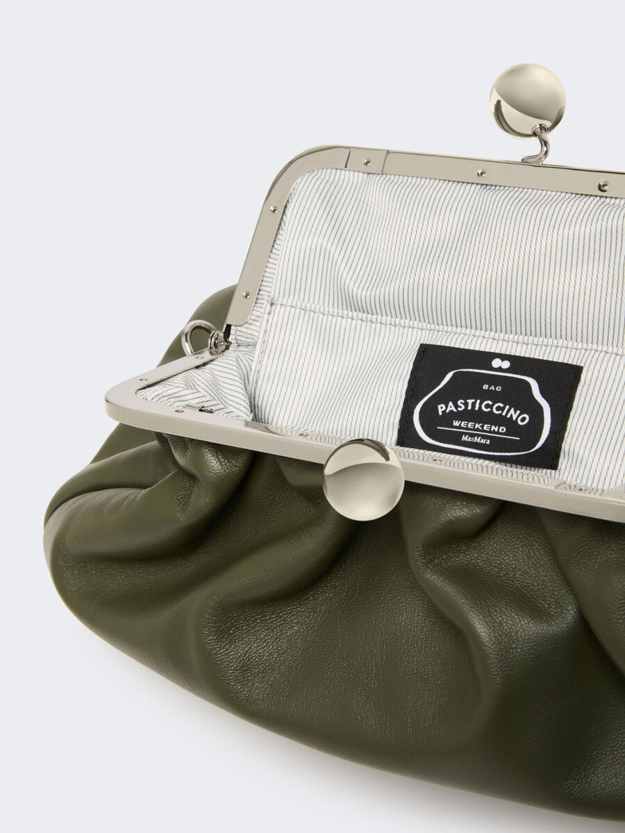 sac à pasticcino moyen en peau de mouton - vert foncÉ