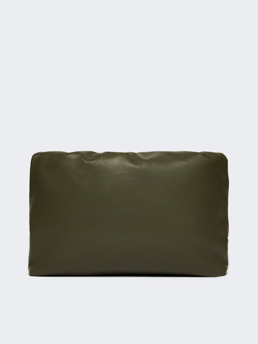pochette pasticcino en cuir nappa brillant - vert foncÉ