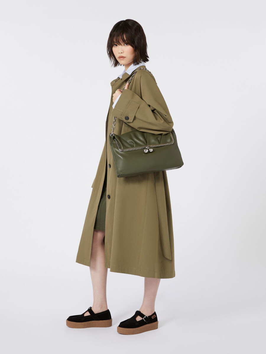 pochette pasticcino en cuir nappa brillant - vert foncÉ