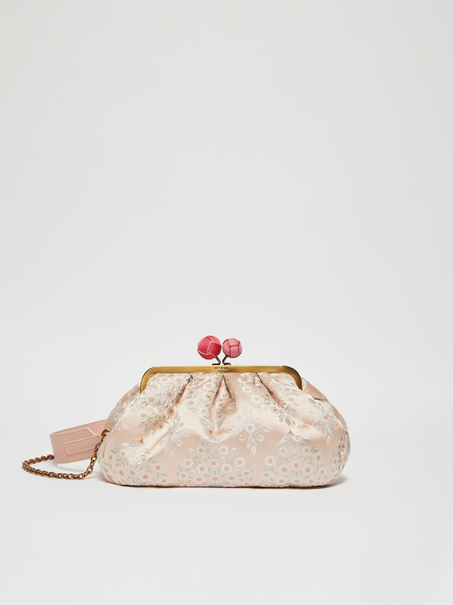 sac pasticcino moyen en soie jacquard rose