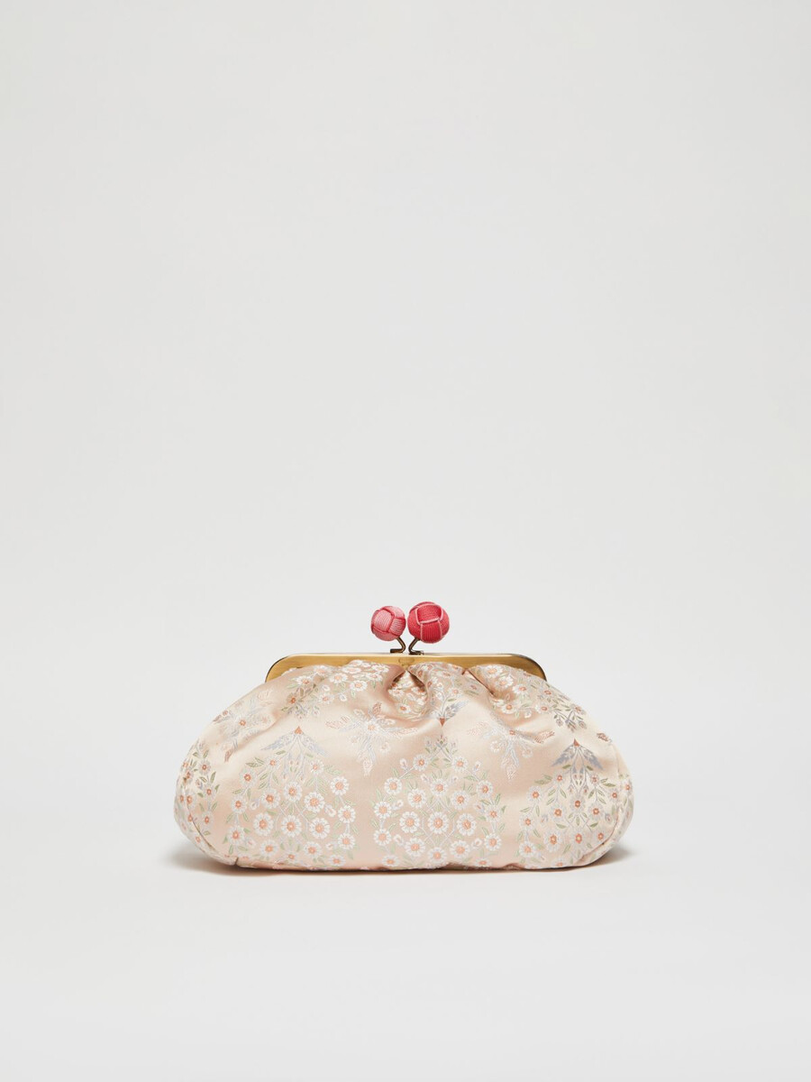 sac pasticcino moyen en soie jacquard rose
