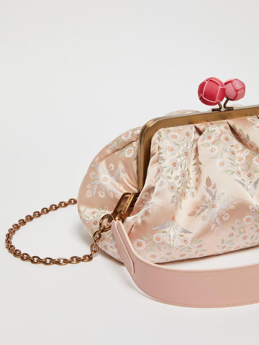 sac pasticcino moyen en soie jacquard rose