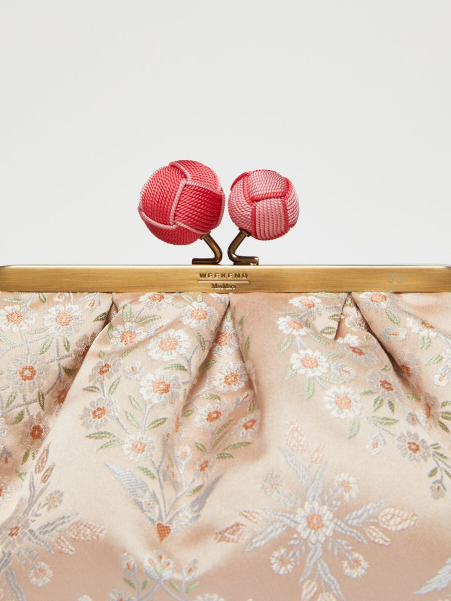 sac pasticcino moyen en soie jacquard rose