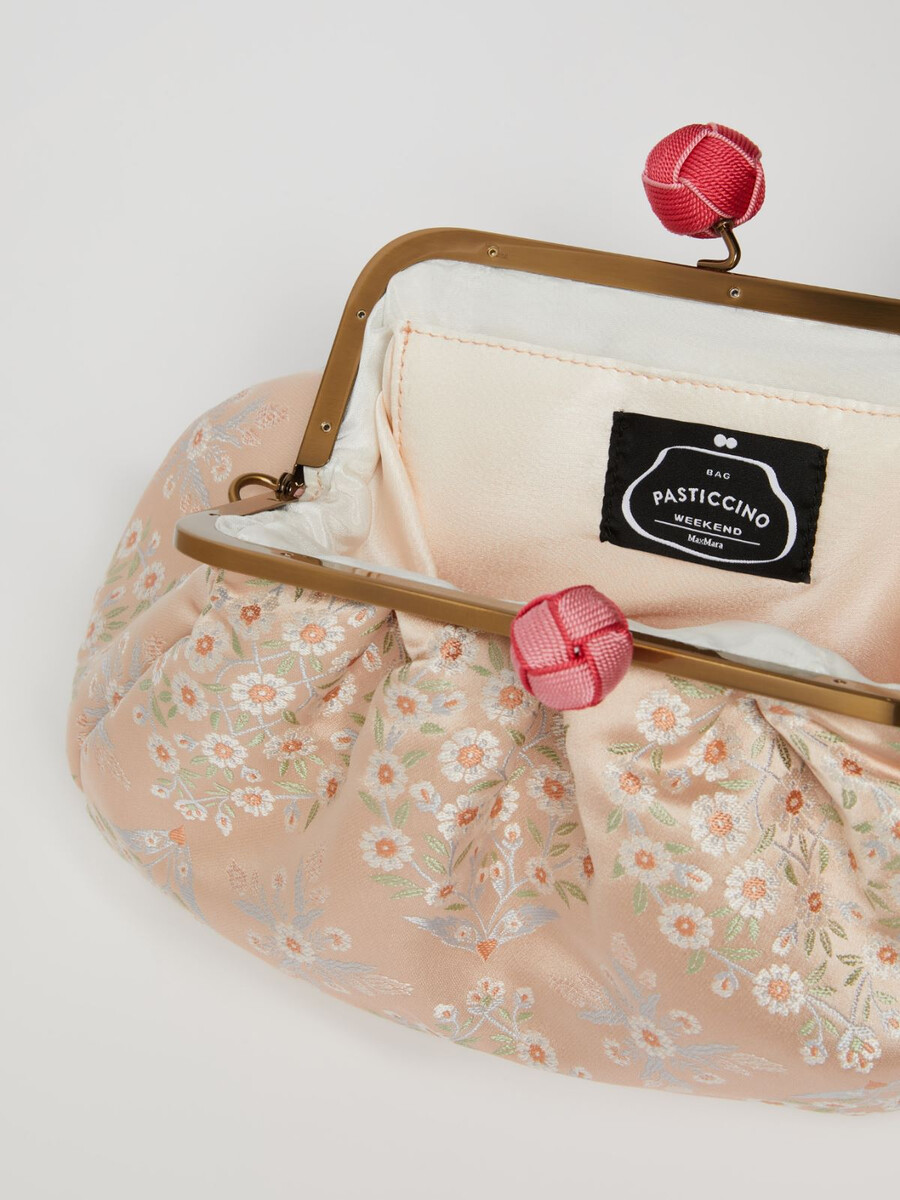 sac pasticcino moyen en soie jacquard rose